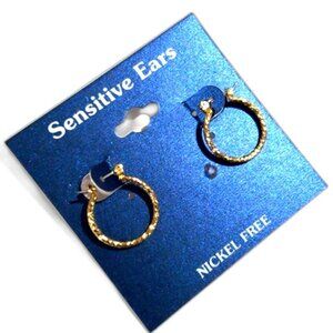 Gold tone Twisted Wire Design Hoop Earrings - Women's Fashion Jewelry